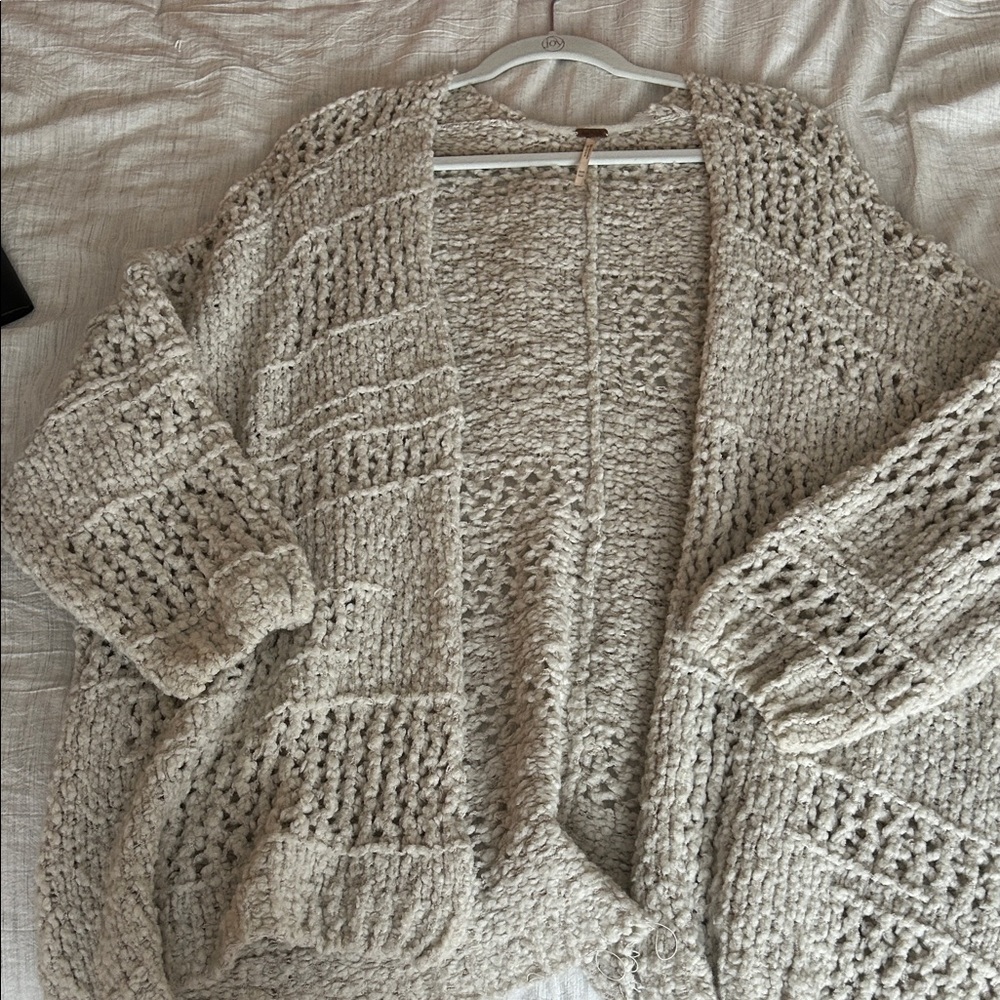 Free People Textured Knit Cardigan - Cream